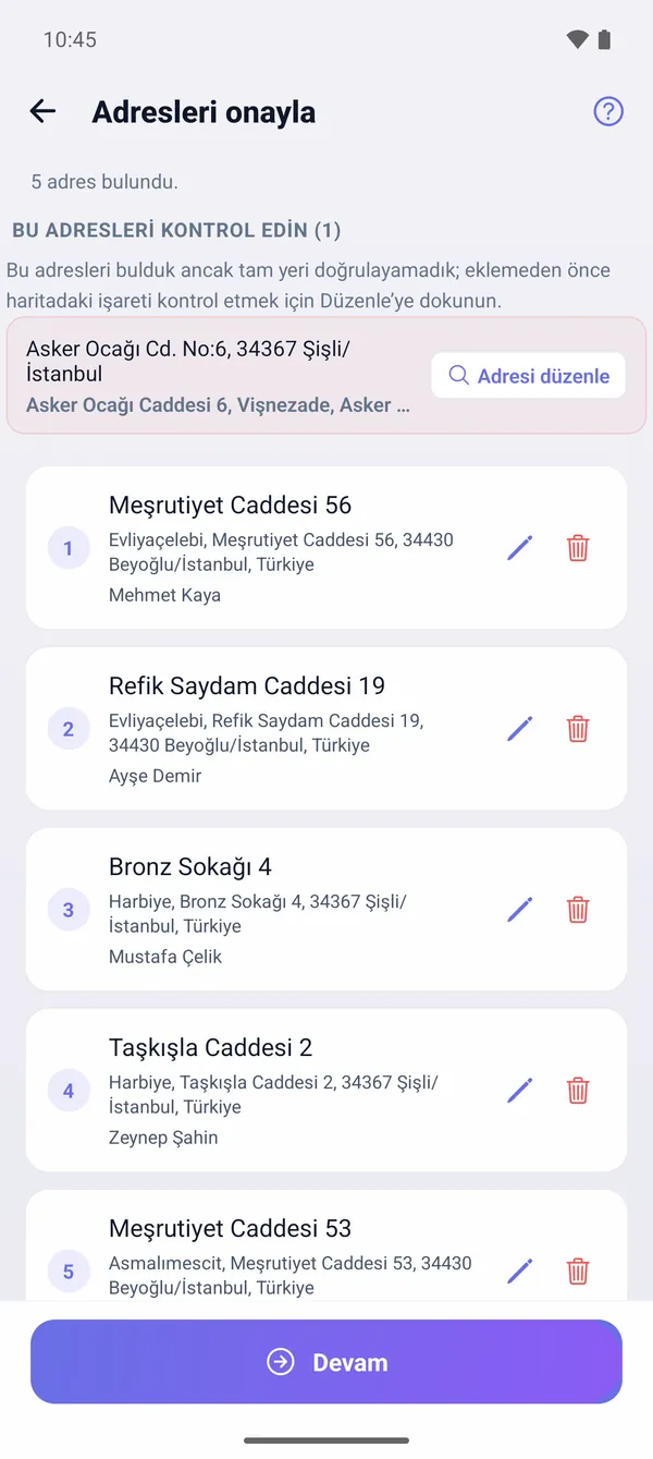 CSV veya Excel'den adres nasıl içe aktarılır (toplu / CSV rota planlayıcı)