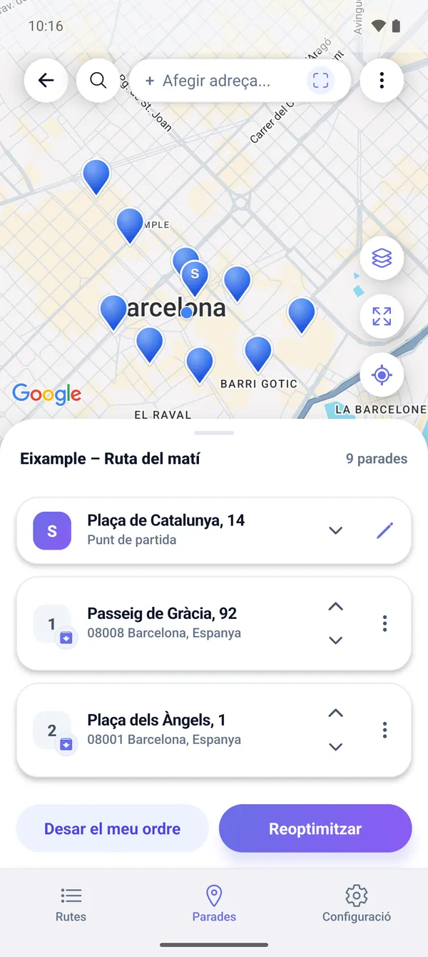 Com planificar una ruta de repartiment amb múltiples parades al mapa