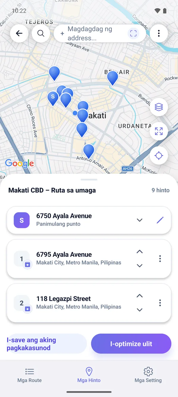 Paano magplano ng multi-stop delivery route sa mapa