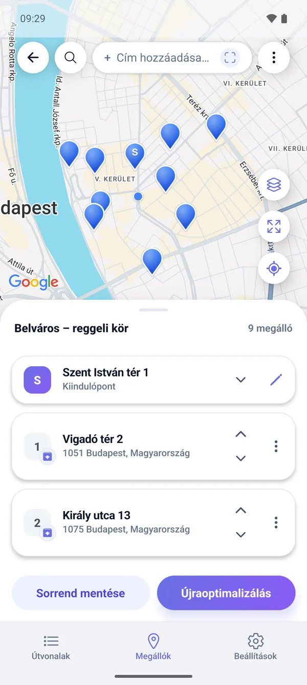 Hogyan tervezz több megállós kézbesítési útvonalat a térképen