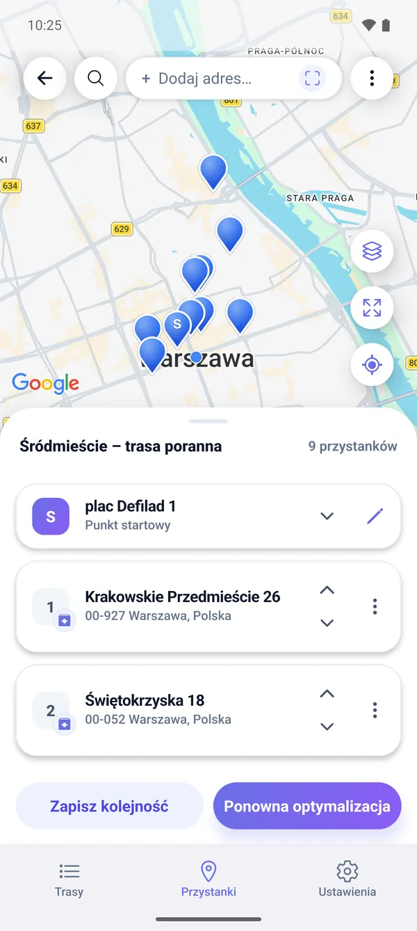 Jak zaplanować trasę wielopunktową na mapie