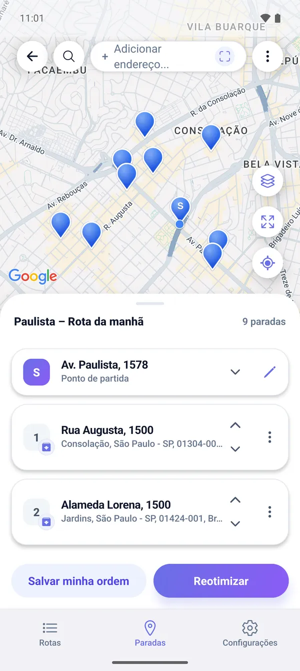 Como planejar uma rota de entregas com várias paradas no mapa
