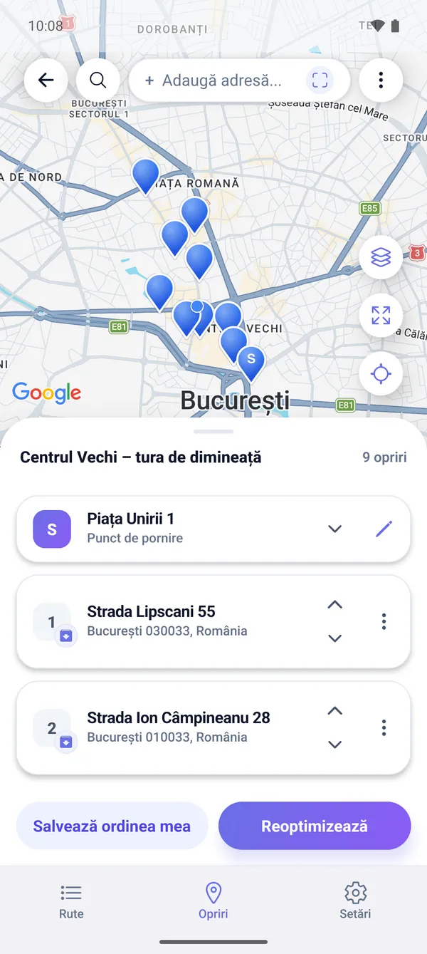 Cum planifici un traseu de livrare cu opriri multiple pe hartă