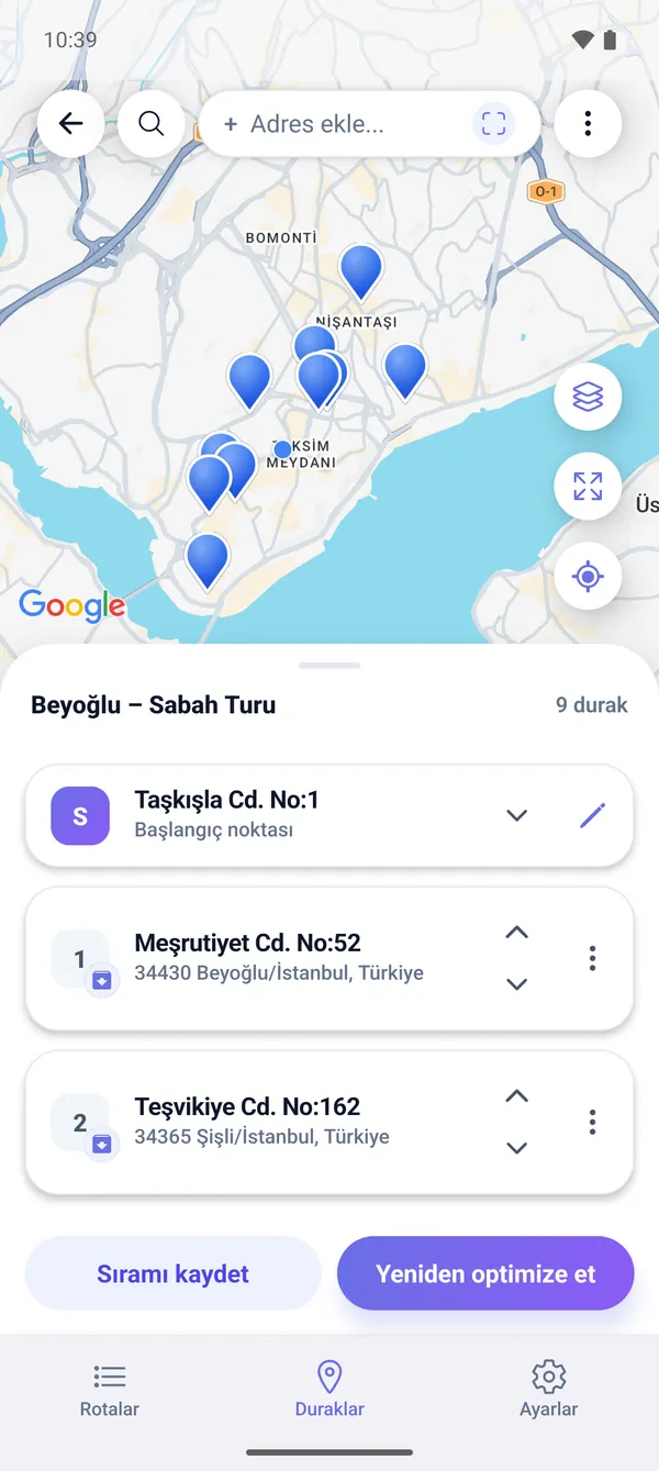 Haritada çok duraklı teslimat rotası nasıl planlanır