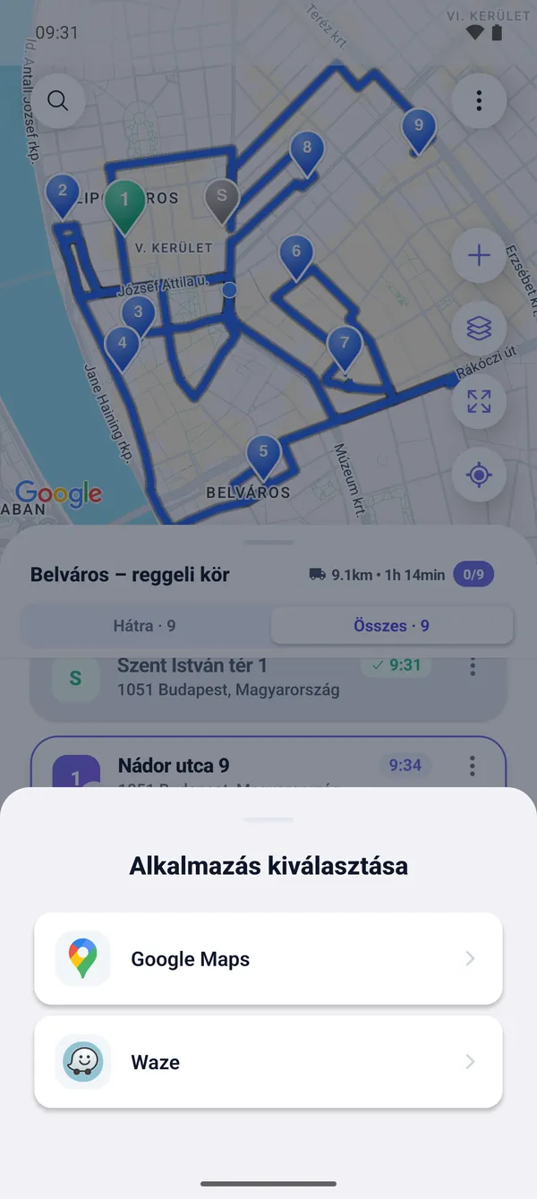 Hogyan vezesd az útvonalat (Google Maps és Waze)