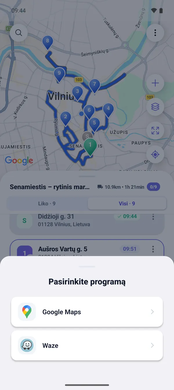 Kaip vairuoti maršrutu (Google Maps ir Waze)