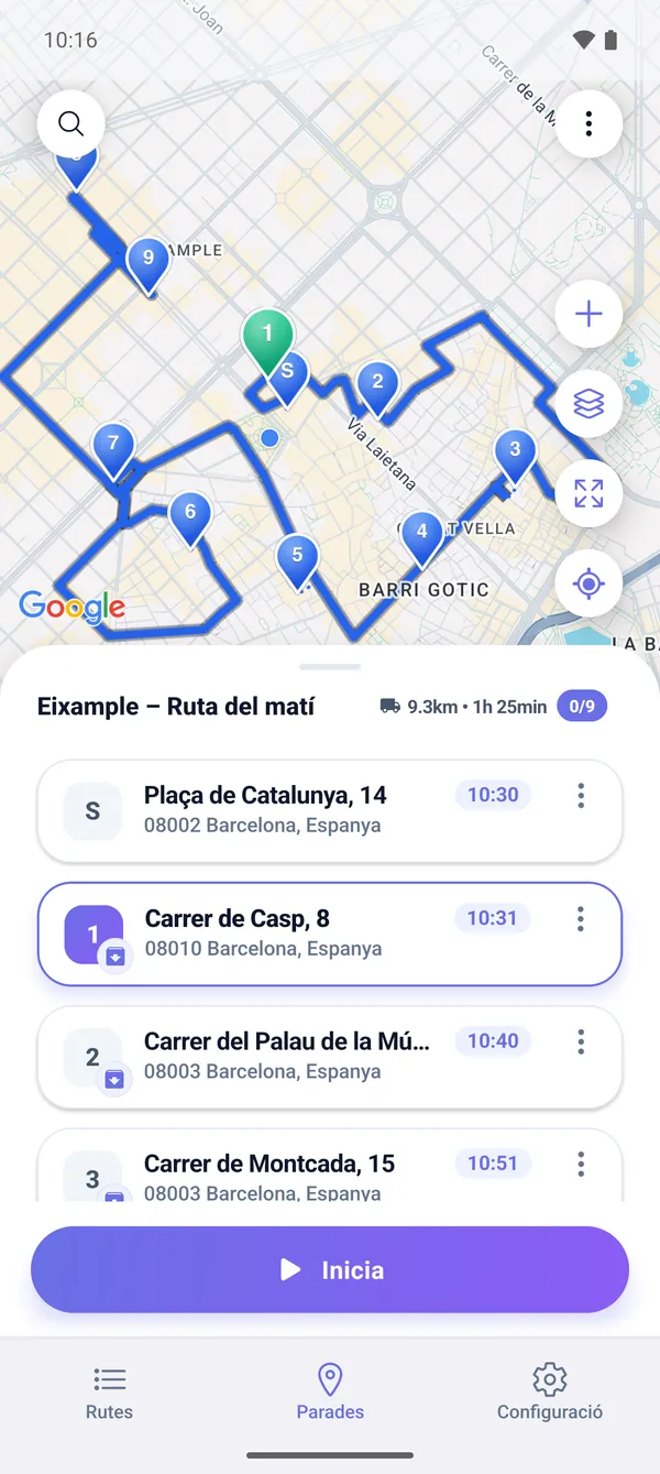 Com optimitzar l'ordre de les parades (optimitzador de rutes de repartiment)