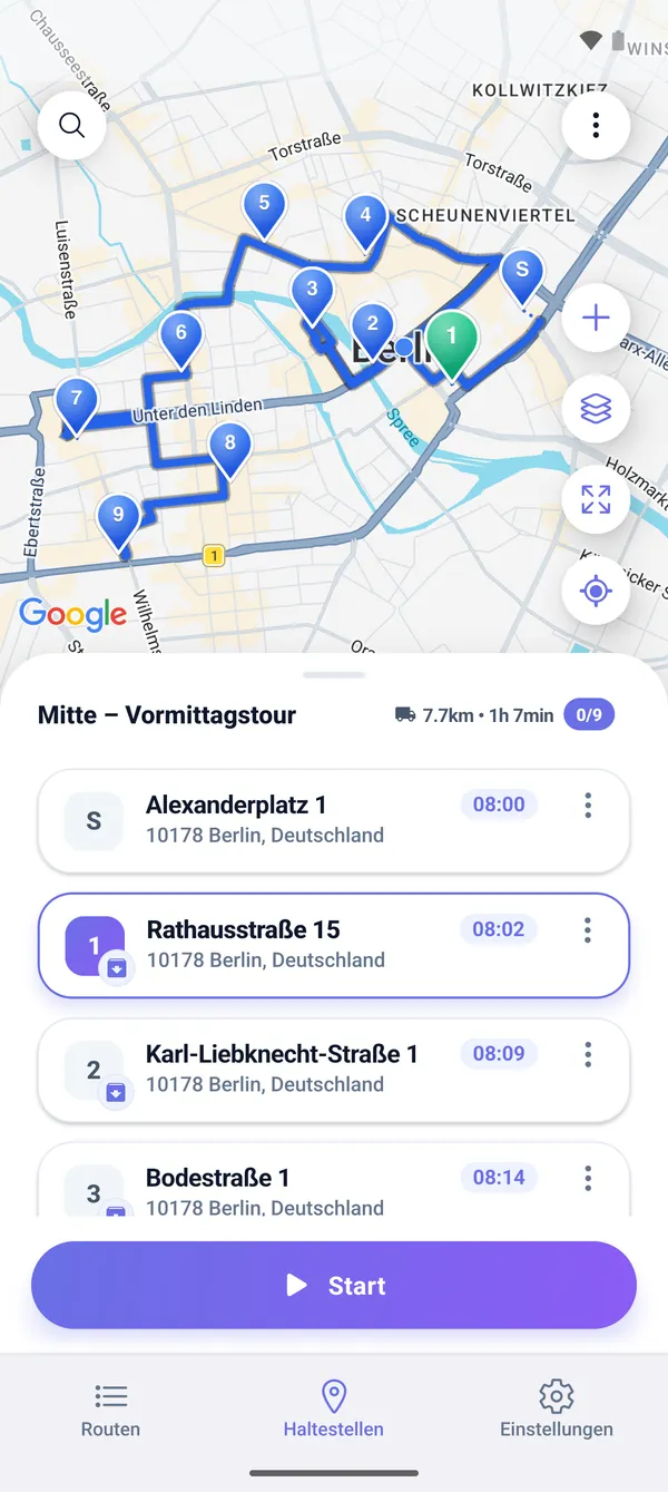 So optimieren Sie die Stopp-Reihenfolge (Lieferrouten-Optimierer)