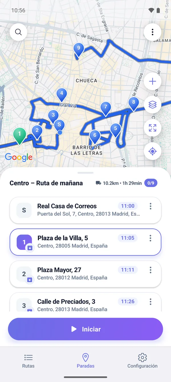Cómo optimizar el orden de paradas (optimizador de rutas)