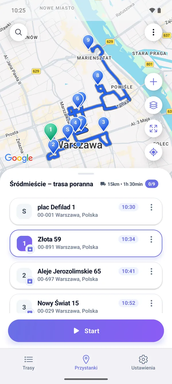 Jak zoptymalizować kolejność przystanków (optymalizator)
