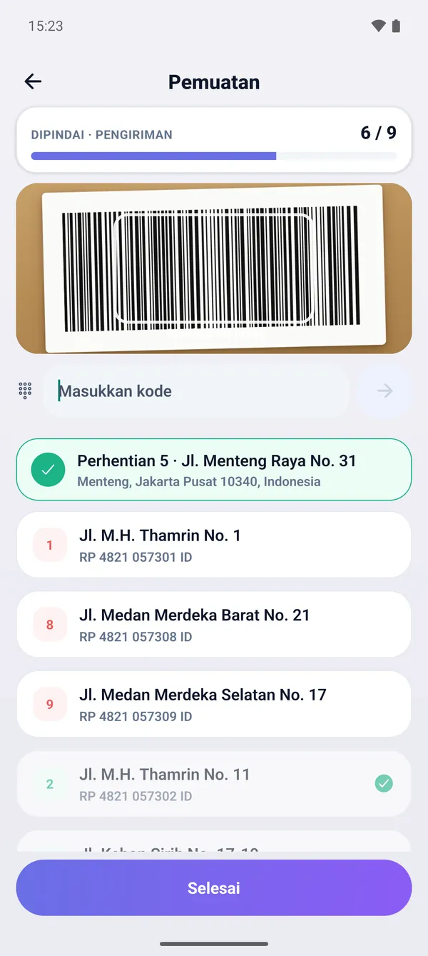 Muat & bongkar dengan pindai