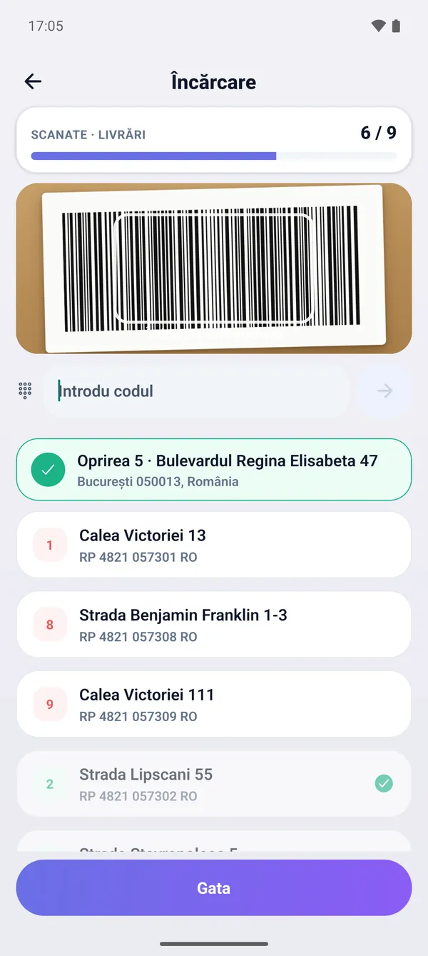 Încărcare și descărcare cu scanare