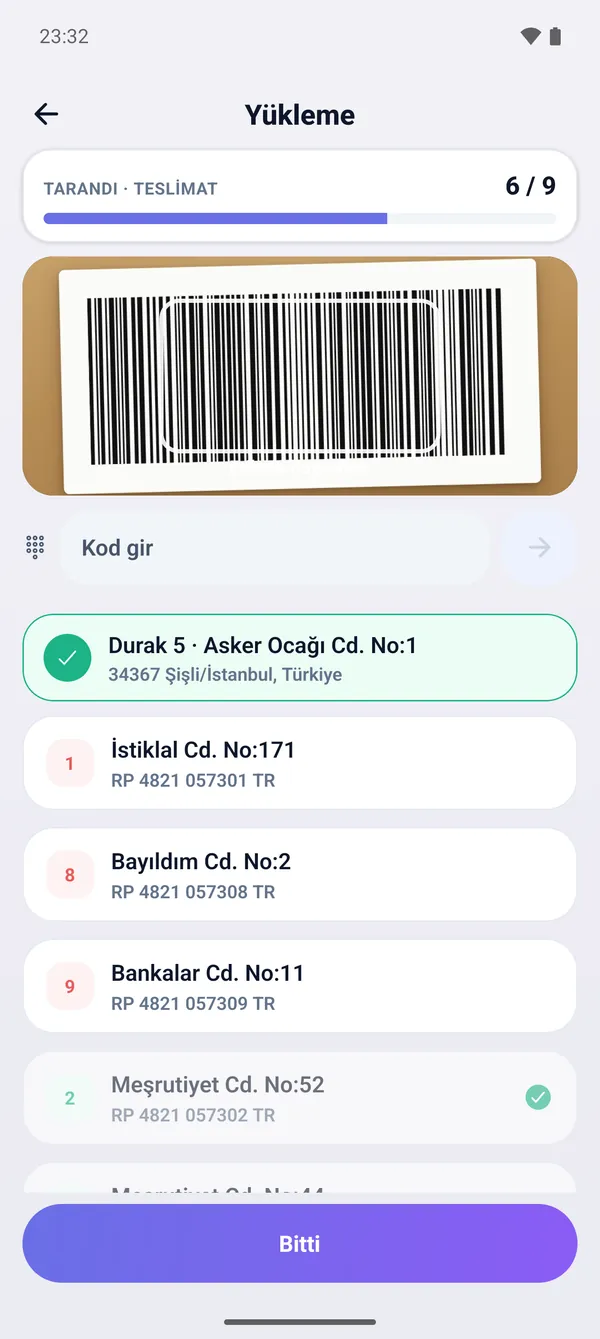 Taramayla yükleme ve boşaltma