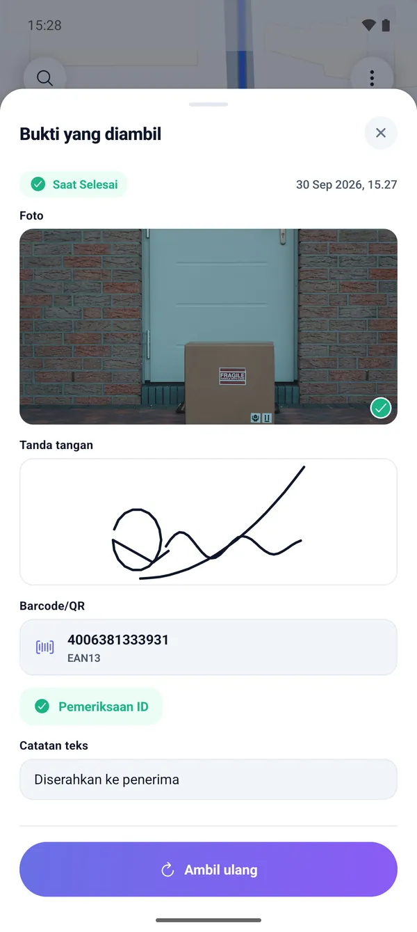 Bukti pengiriman