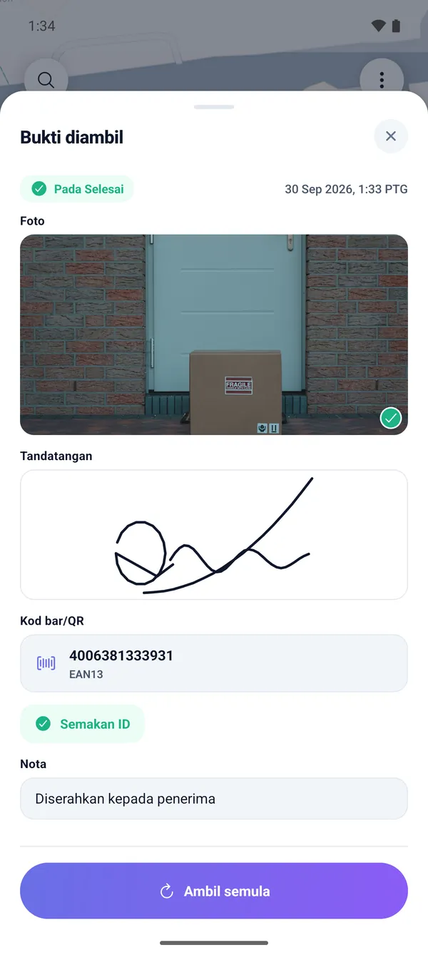Bukti penghantaran
