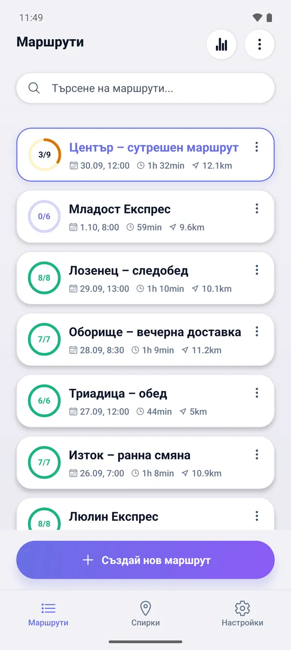Как да запазя маршрути и да продължа по-късно