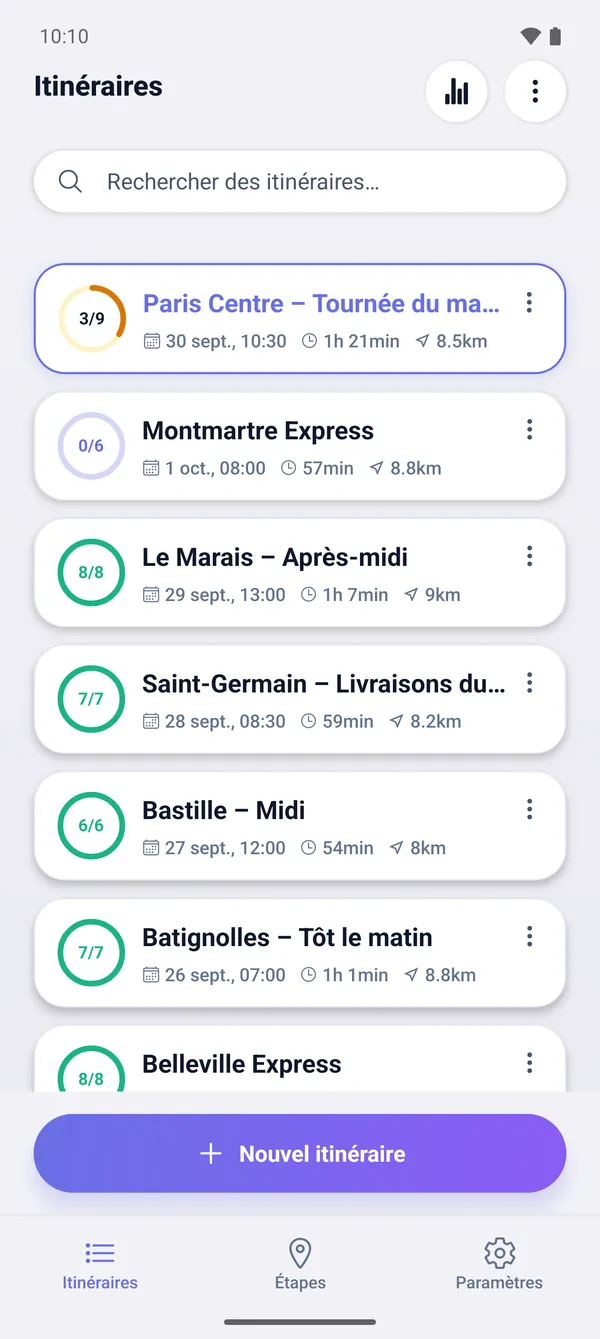 Comment enregistrer des routes et les reprendre plus tard