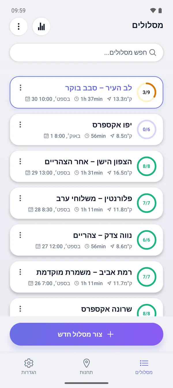 איך שומרים מסלולים וממשיכים אותם מאוחר יותר