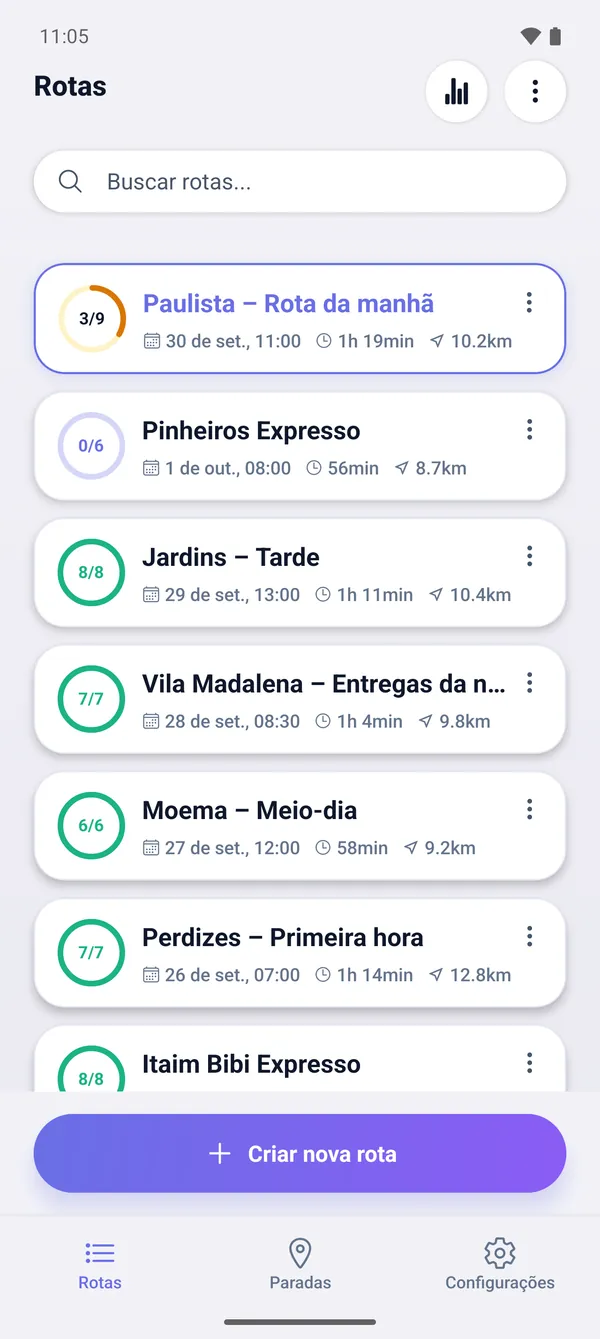 Como salvar rotas e continuar depois