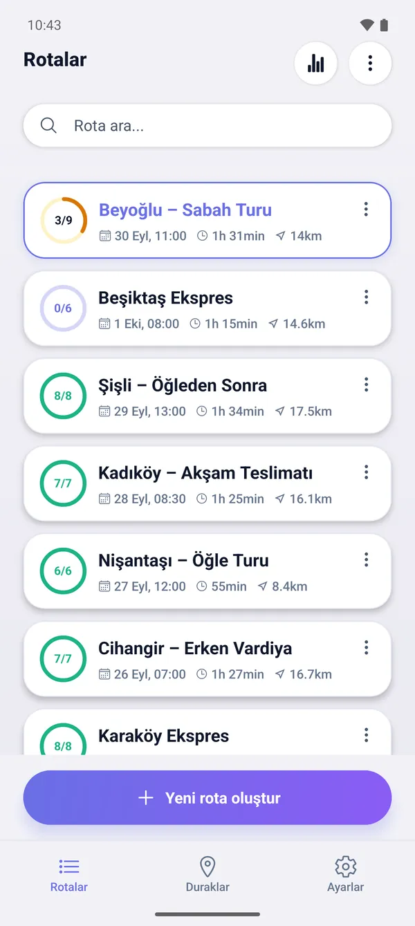 Rotalar nasıl kaydedilir ve daha sonra devam edilir