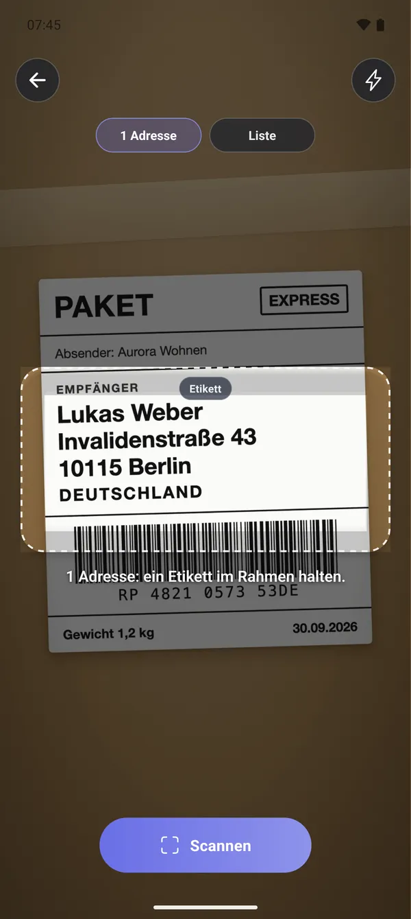 1 · Etikett scannen
