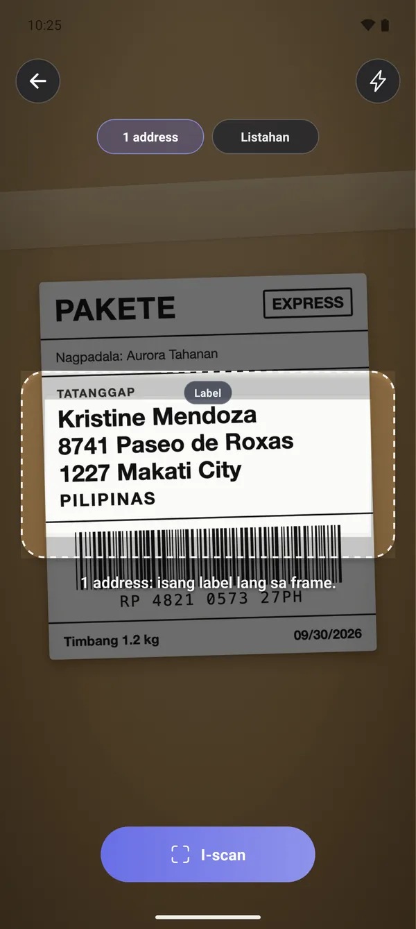 1 · Sina-scan ang label