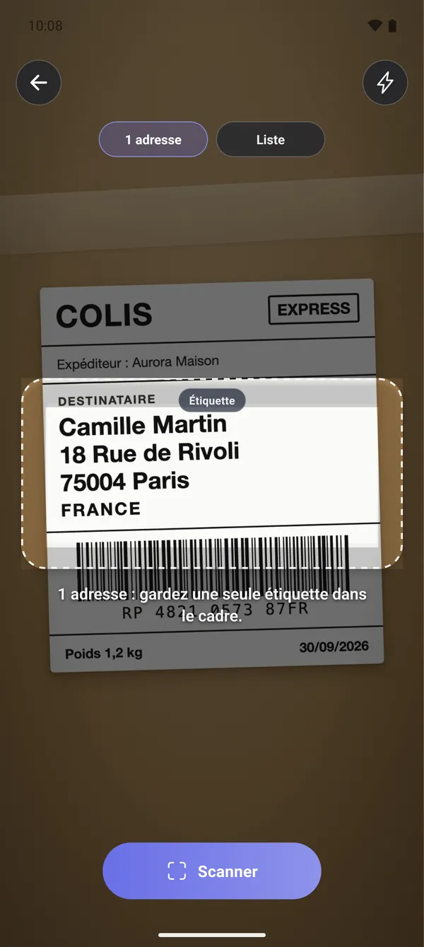 1 · Scanner l’étiquette