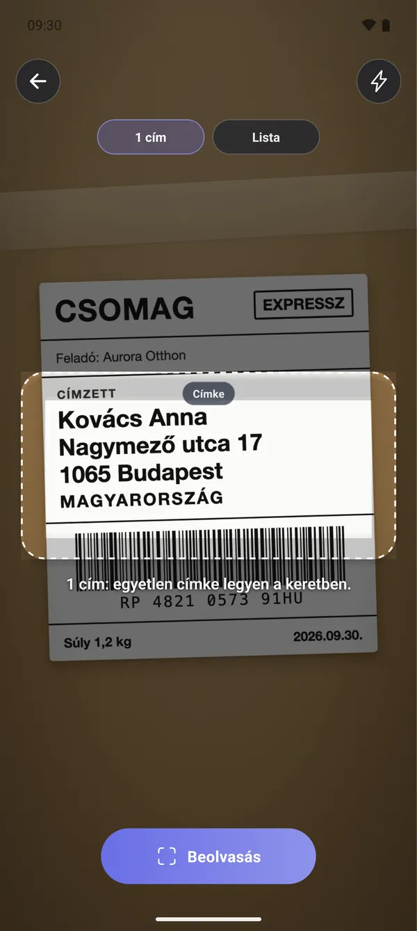 1 · Címke szkennelése