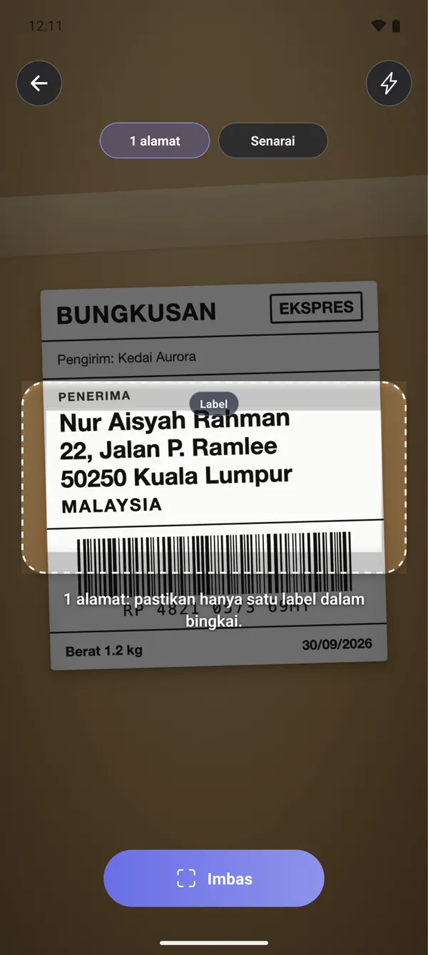 1 · Mengimbas label