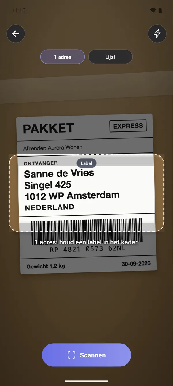 1 · Label scannen