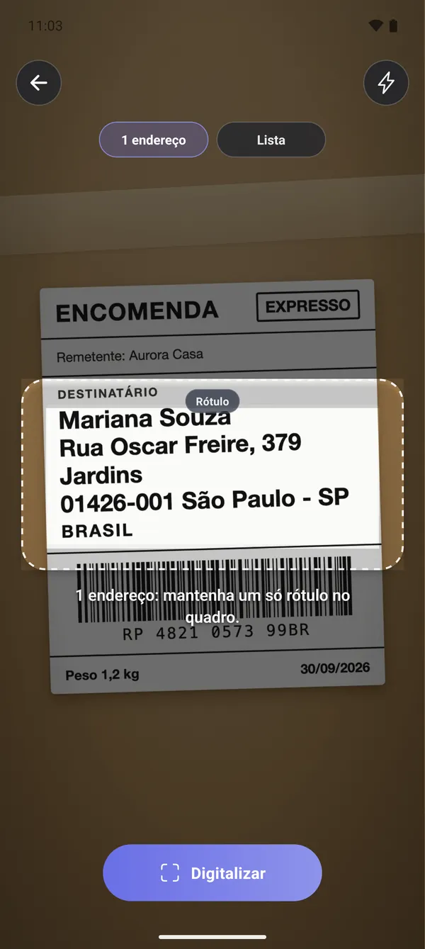 1 · Escaneando a etiqueta