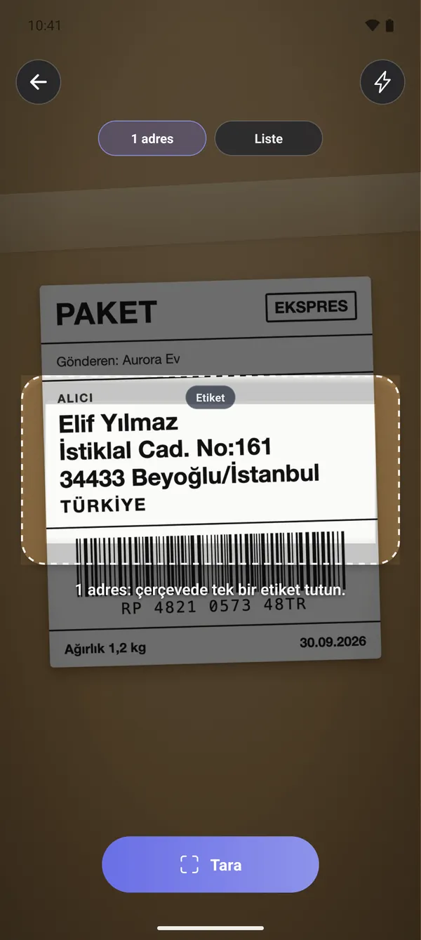 1 · Etiketi tarama