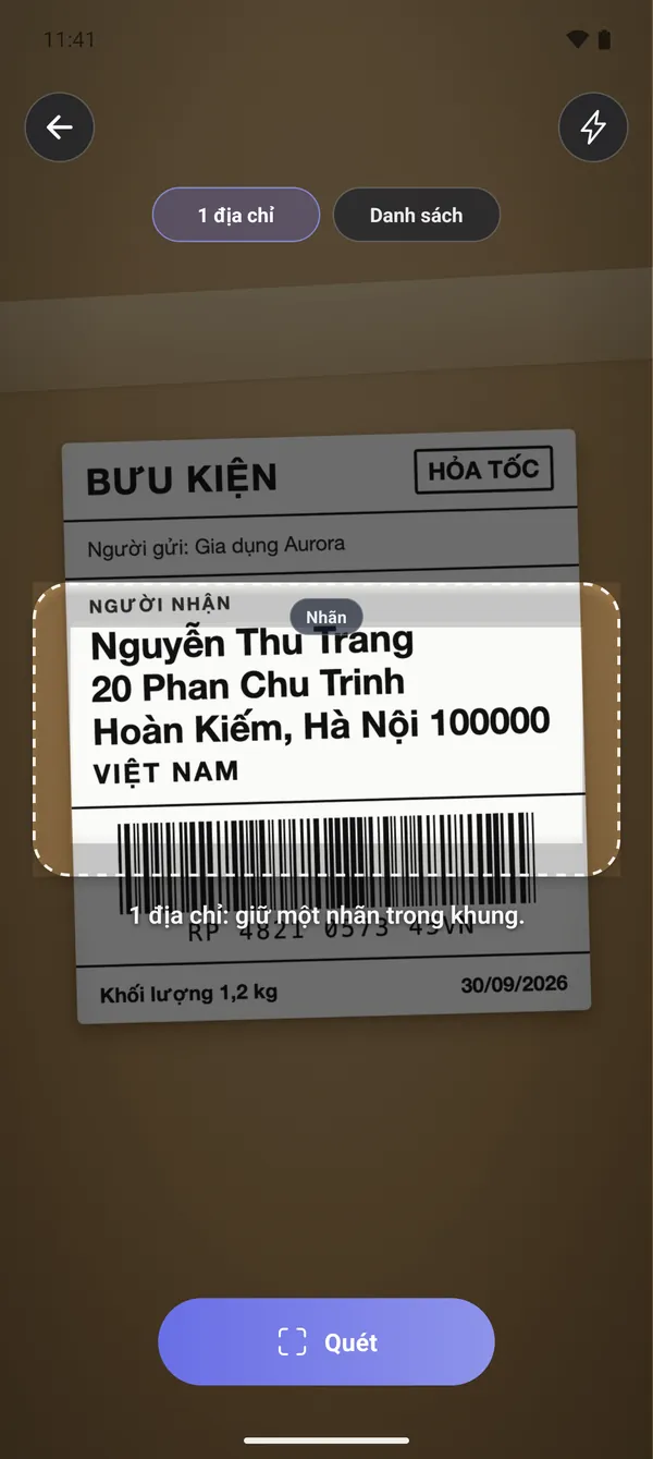 1 · Quét nhãn