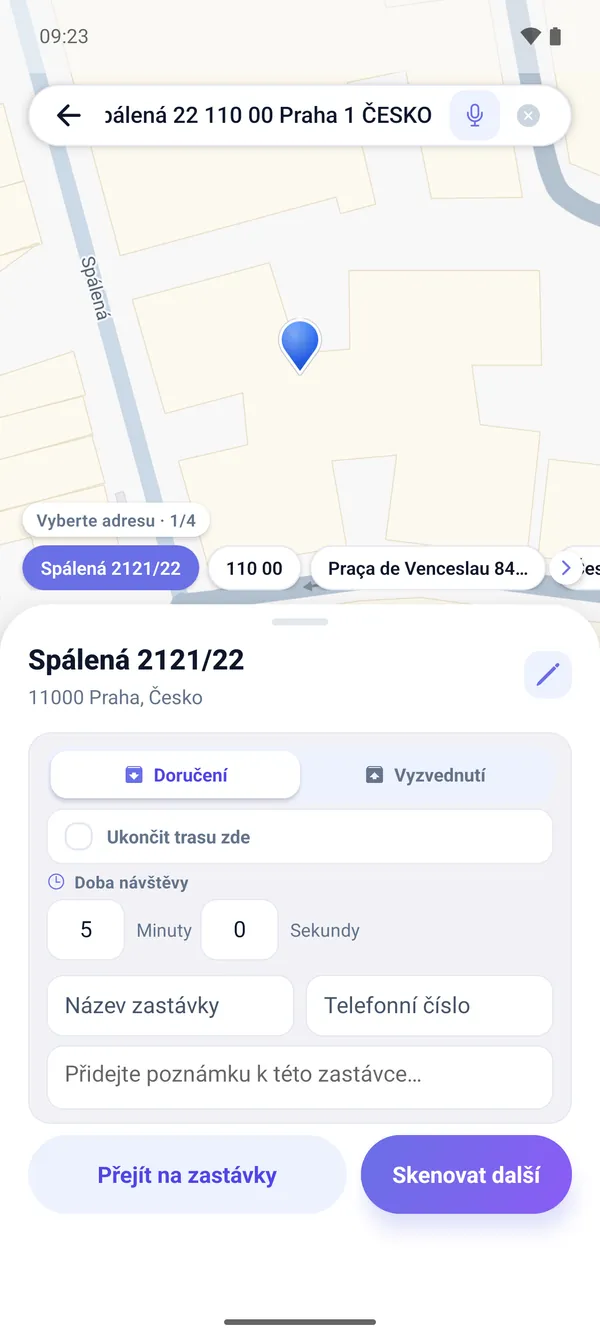 2 · Potvrďte a přidejte zastávku