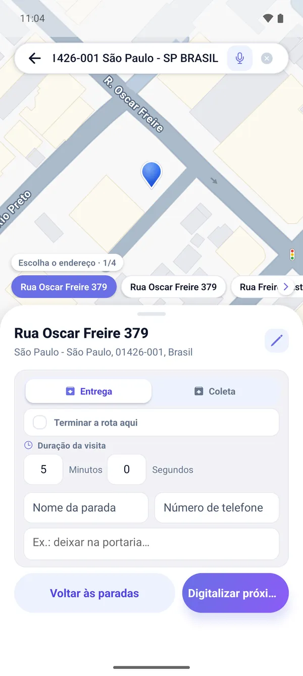 2 · Confirme e adicione a parada