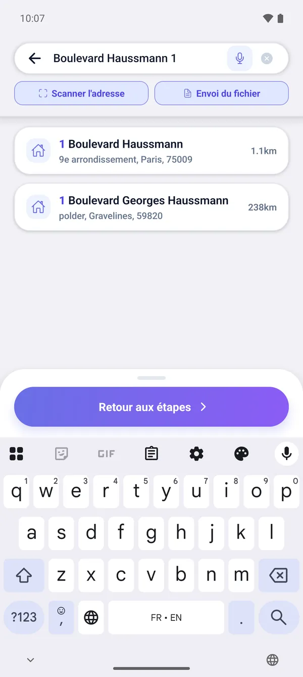 Comment chercher une adresse et ajouter un arrêt de livraison