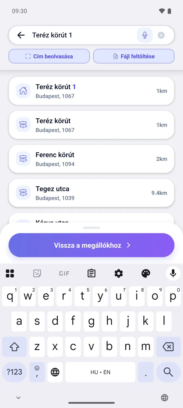 Hogyan keress címet és adj hozzá kézbesítési megállót