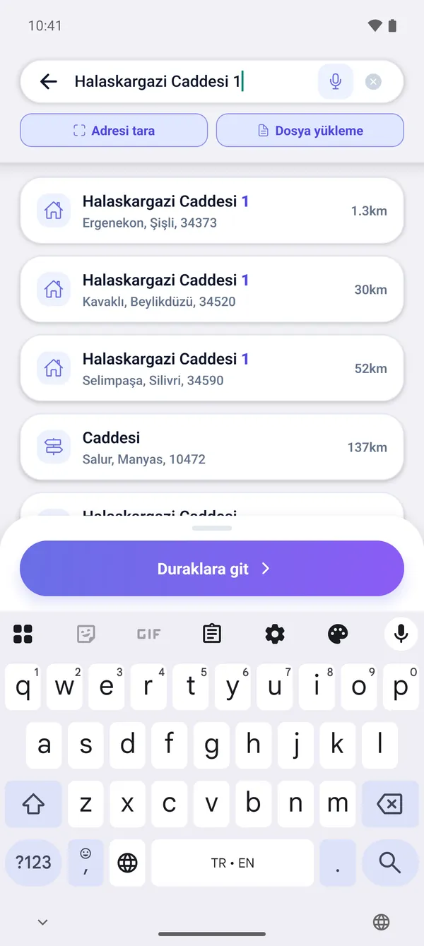 Adres nasıl aranır ve teslimat durağı nasıl eklenir