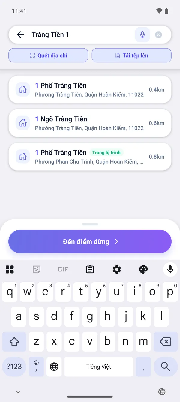 Cách tìm kiếm địa chỉ và thêm điểm giao hàng