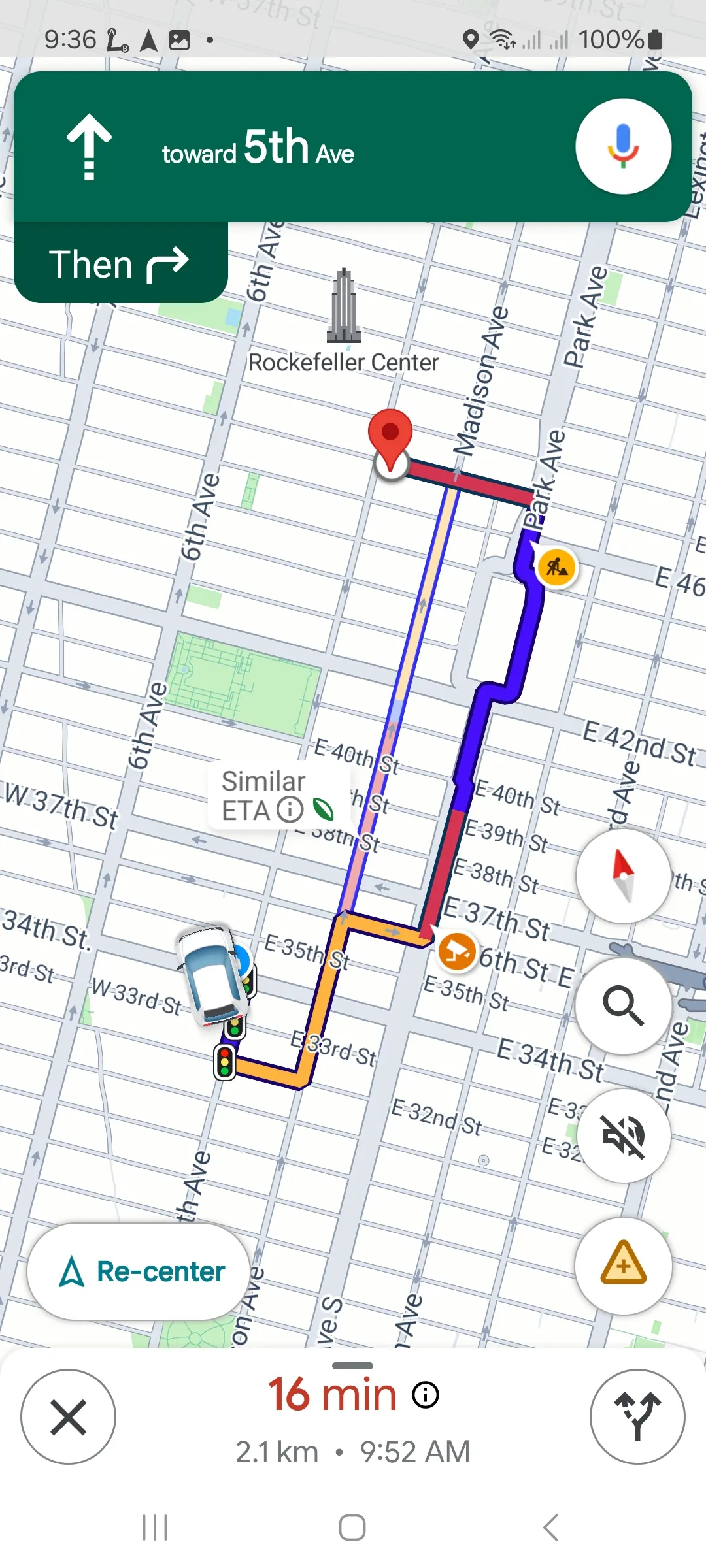 Turn-by-turn Google Maps navigation launched from the route planner for couriers app